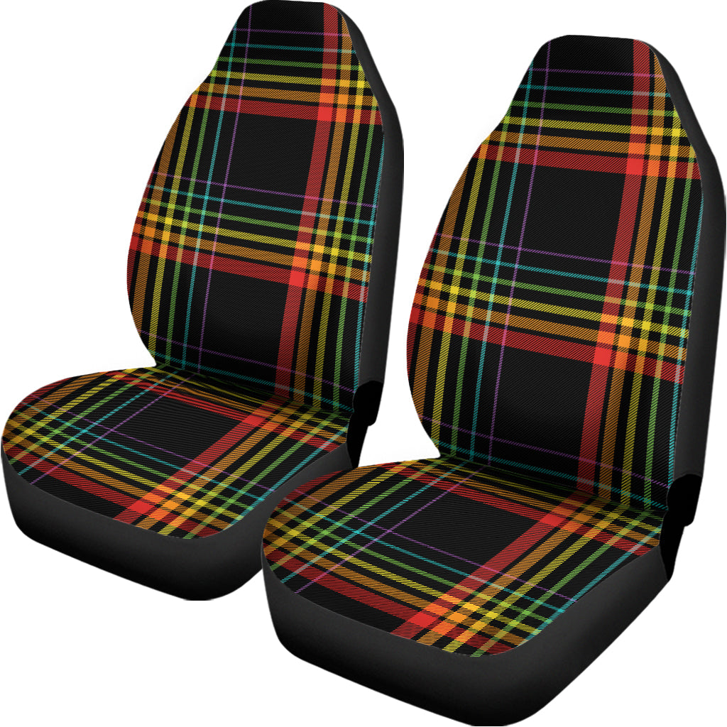 Rainbow Tartan Pattern Print Universal Fit Car Seat Covers
