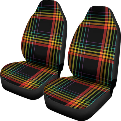 Rainbow Tartan Pattern Print Universal Fit Car Seat Covers
