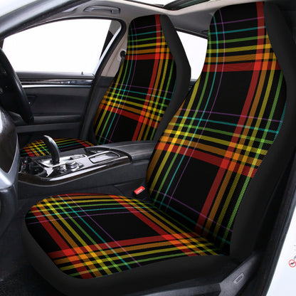 Rainbow Tartan Pattern Print Universal Fit Car Seat Covers
