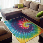 Rainbow Tie Dye Print Area Rug