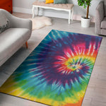 Rainbow Tie Dye Print Area Rug