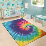 Rainbow Tie Dye Print Area Rug