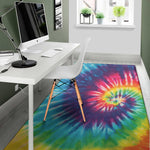 Rainbow Tie Dye Print Area Rug