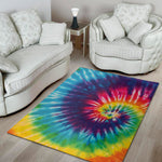 Rainbow Tie Dye Print Area Rug