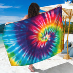 Rainbow Tie Dye Print Beach Sarong Wrap