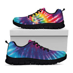 Rainbow Tie Dye Print Black Sneakers