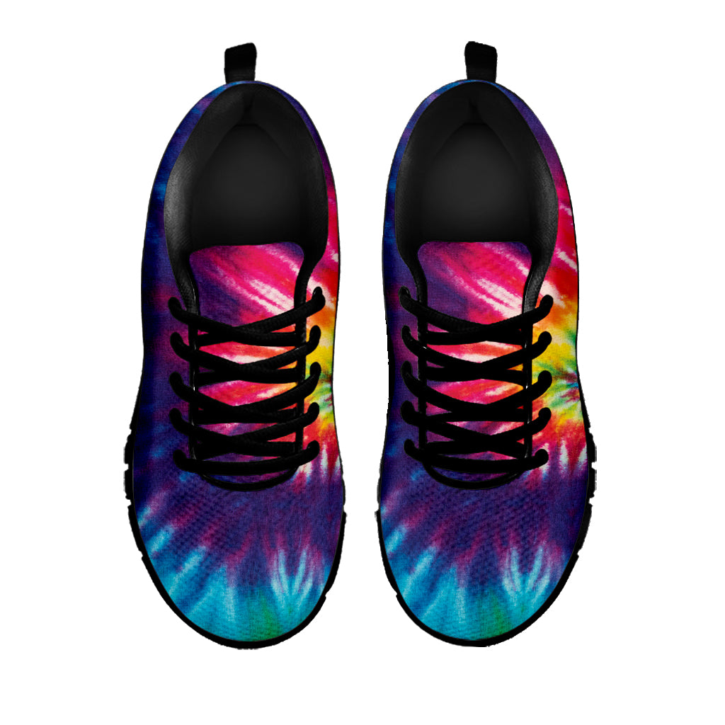 Rainbow Tie Dye Print Black Sneakers