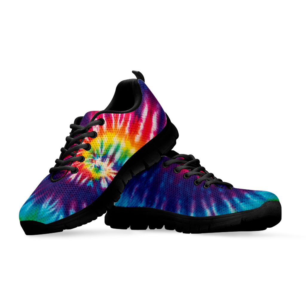 Rainbow Tie Dye Print Black Sneakers