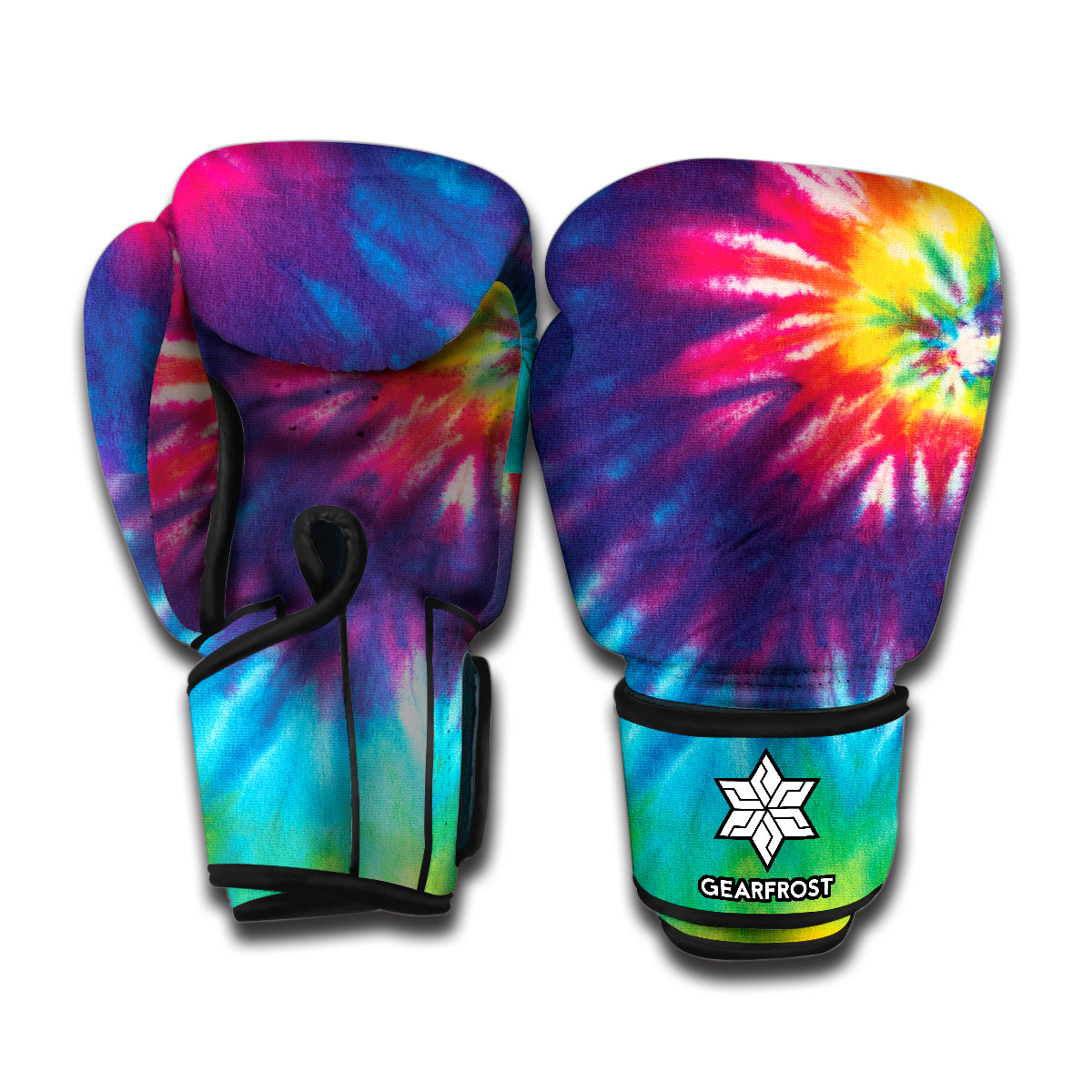 Rainbow Tie Dye Print Boxing Gloves