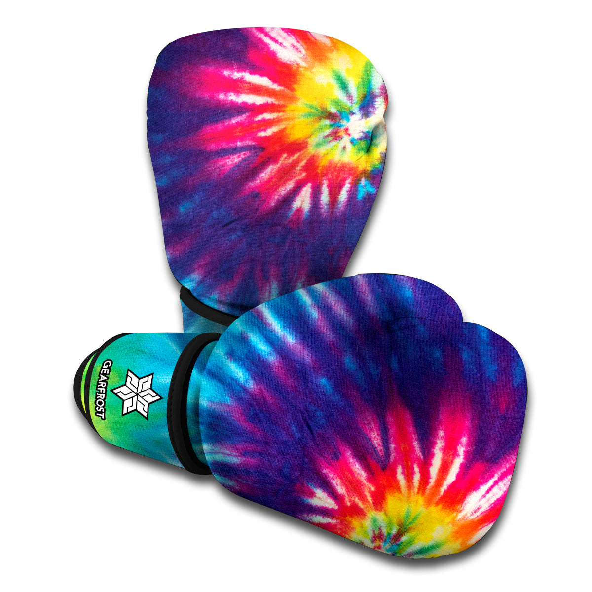 Rainbow Tie Dye Print Boxing Gloves