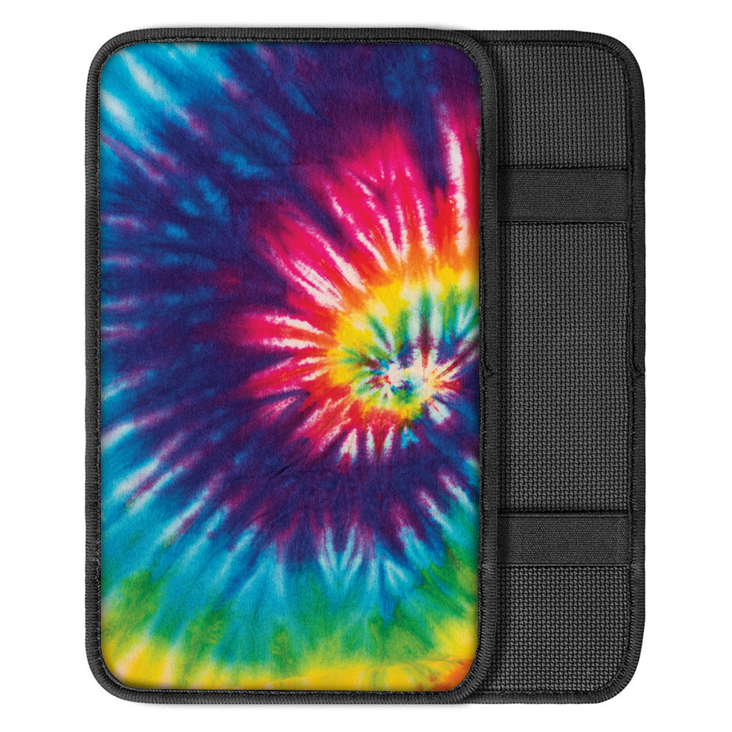 Rainbow Tie Dye Print Car Center Console Cover