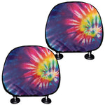 Rainbow Tie Dye Print Car Headrest Covers