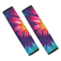 Rainbow Tie Dye Print Car Seat Belt Covers