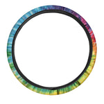 Rainbow Tie Dye Print Car Steering Wheel Cover