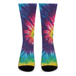 Rainbow Tie Dye Print Crew Socks