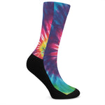 Rainbow Tie Dye Print Crew Socks