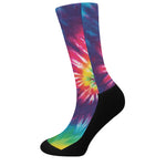 Rainbow Tie Dye Print Crew Socks