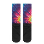 Rainbow Tie Dye Print Crew Socks