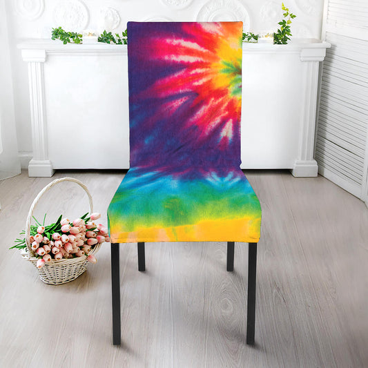 Rainbow Tie Dye Print Dining Chair Slipcover