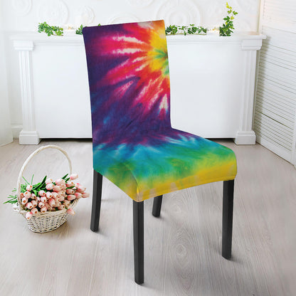 Rainbow Tie Dye Print Dining Chair Slipcover