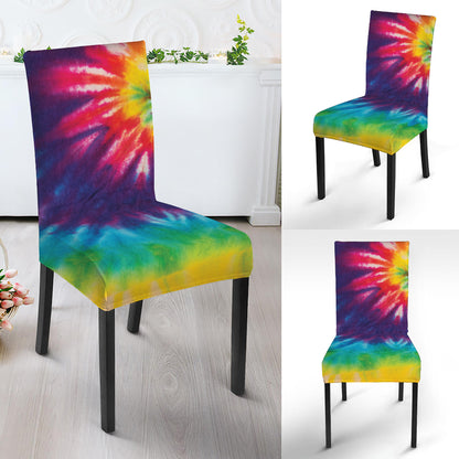 Rainbow Tie Dye Print Dining Chair Slipcover