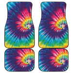 Rainbow Tie Dye Print Front and Back Car Floor Mats