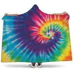 Rainbow Tie Dye Print Hooded Blanket