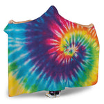 Rainbow Tie Dye Print Hooded Blanket