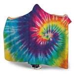 Rainbow Tie Dye Print Hooded Blanket