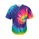 Rainbow Tie Dye Print Men's Baseball Jersey