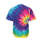 Rainbow Tie Dye Print Men's Baseball Jersey