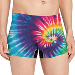 Rainbow Tie Dye Print Men's Boxer Briefs