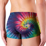 Rainbow Tie Dye Print Men's Boxer Briefs