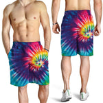 Rainbow Tie Dye Print Men's Shorts