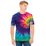 Rainbow Tie Dye Print Men's T-Shirt