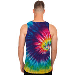 Rainbow Tie Dye Print Men's Tank Top