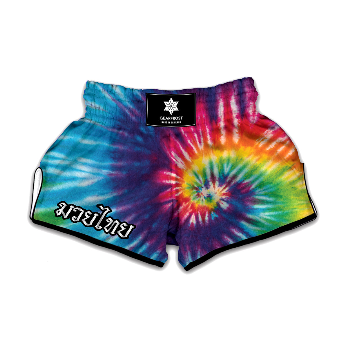 Rainbow Tie Dye Print Muay Thai Boxing Shorts