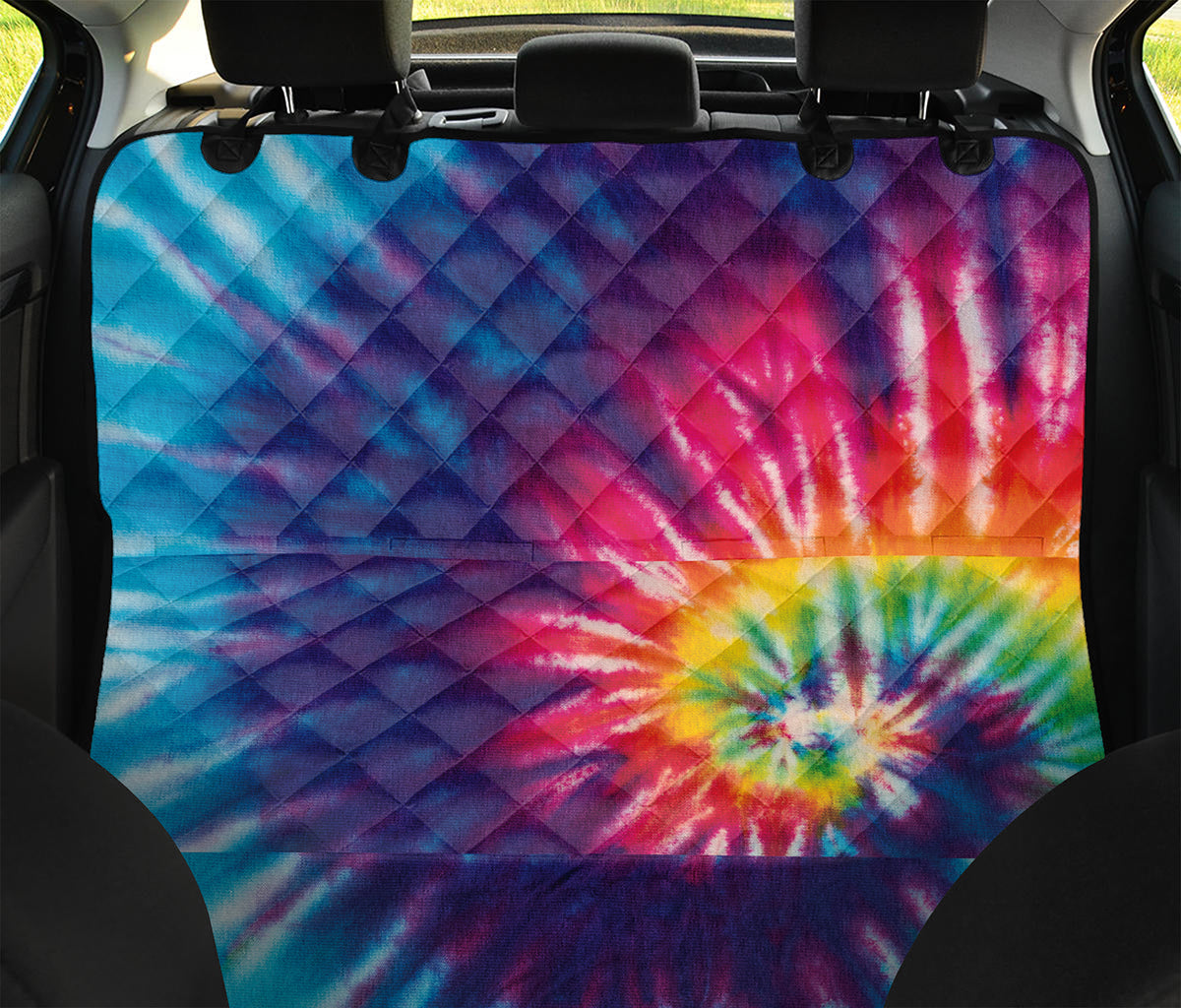 Rainbow Tie Dye Print Pet Car Back Seat Cover