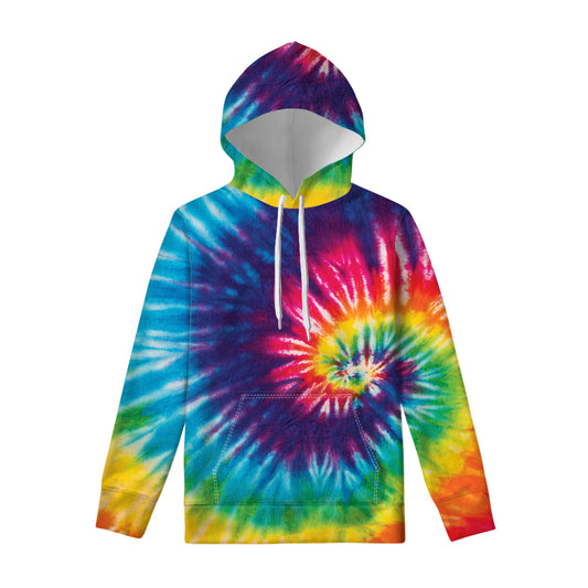 Rainbow Tie Dye Print Pullover Hoodie