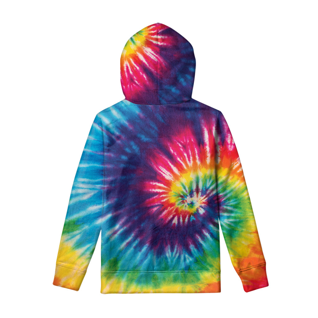 Rainbow Tie Dye Print Pullover Hoodie