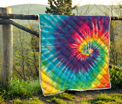 Rainbow Tie Dye Print Quilt