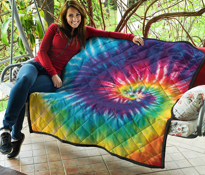 Rainbow Tie Dye Print Quilt