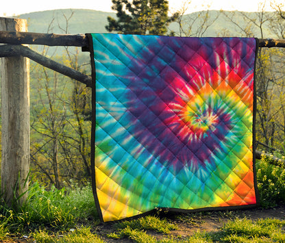 Rainbow Tie Dye Print Quilt