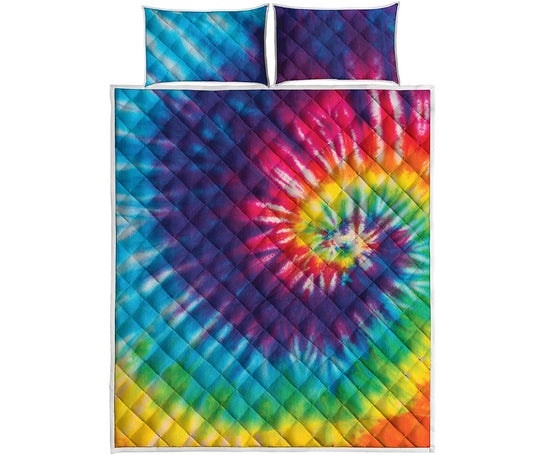 Rainbow Tie Dye Print Quilt Bed Set