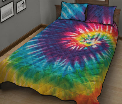 Rainbow Tie Dye Print Quilt Bed Set