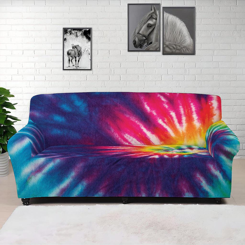 Rainbow Tie Dye Print Sofa Cover