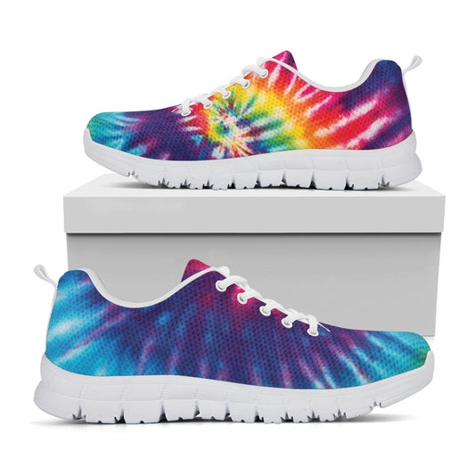 Rainbow Tie Dye Print White Sneakers