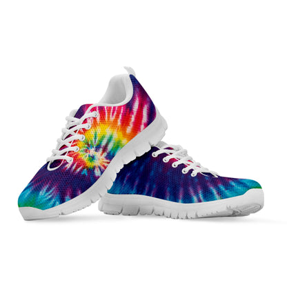 Rainbow Tie Dye Print White Sneakers