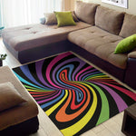 Rainbow Torus Psychedelic Print Area Rug