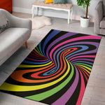 Rainbow Torus Psychedelic Print Area Rug